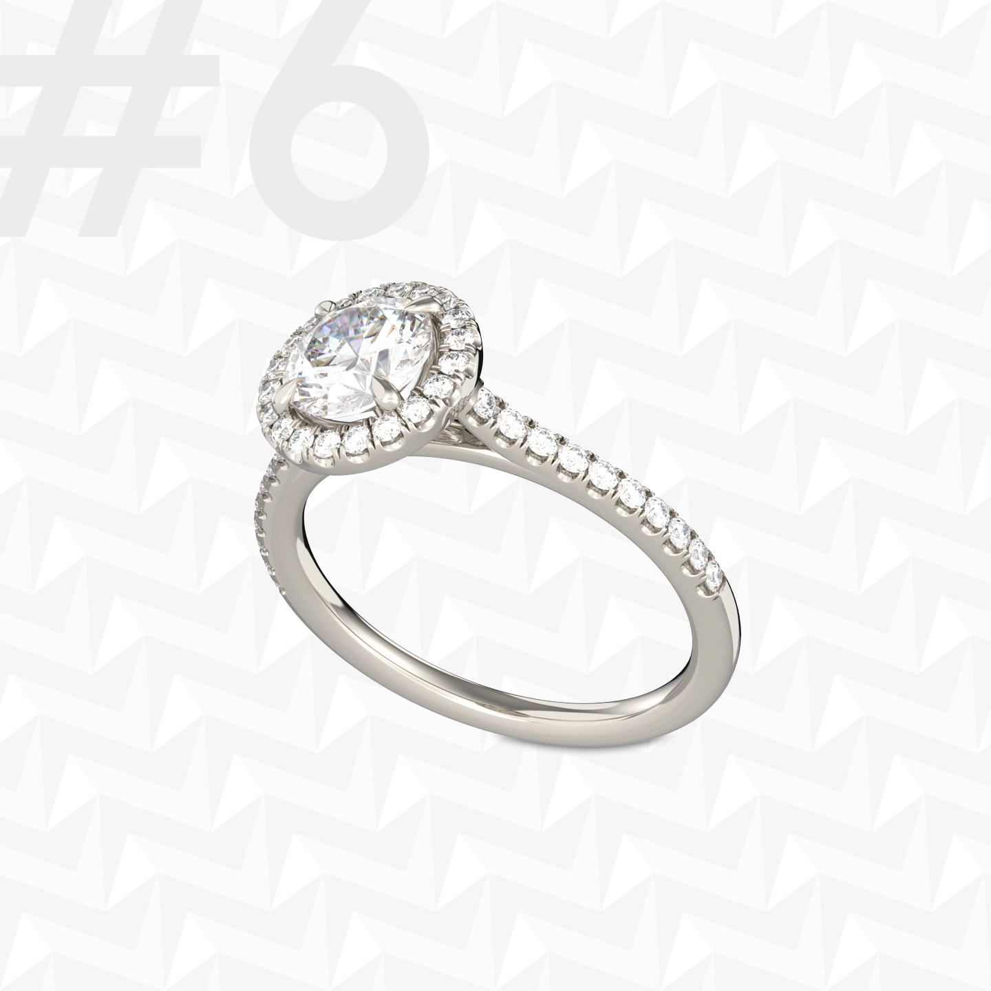CAD SERVICE #6 Halo Solitaire Diamond Ring